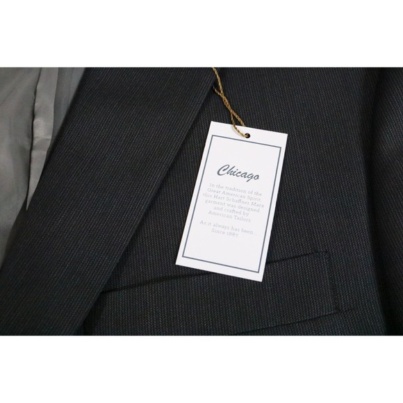 NWT HART SCHAFFNER MARX Blazer Chicago fit Dark Grey US MADE 46L - Picture 10 of 10